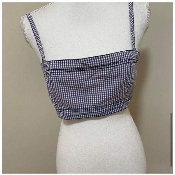 Free People Gingham Button Up and Cropped Bandeau Set Size XS - Picture 4 of 9